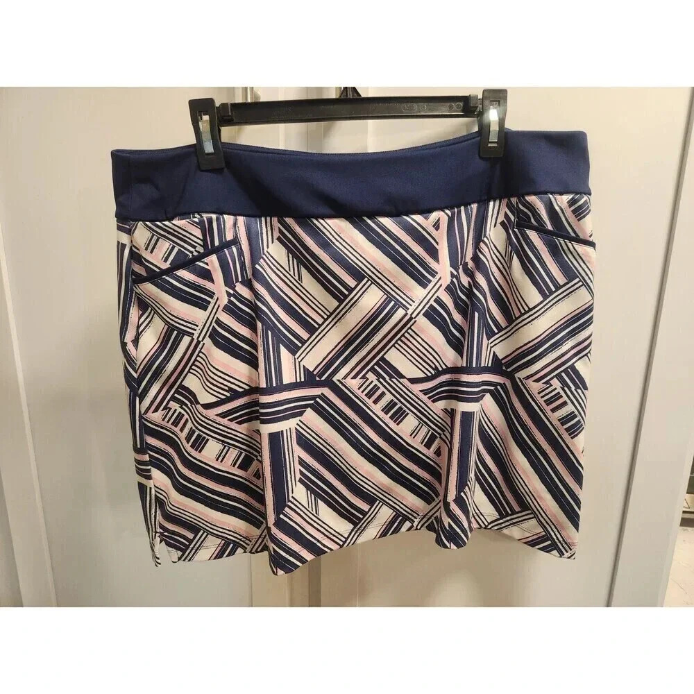 Adidas Golf Ultimate Printed Skort Night Indigo/True Pink Sz XL